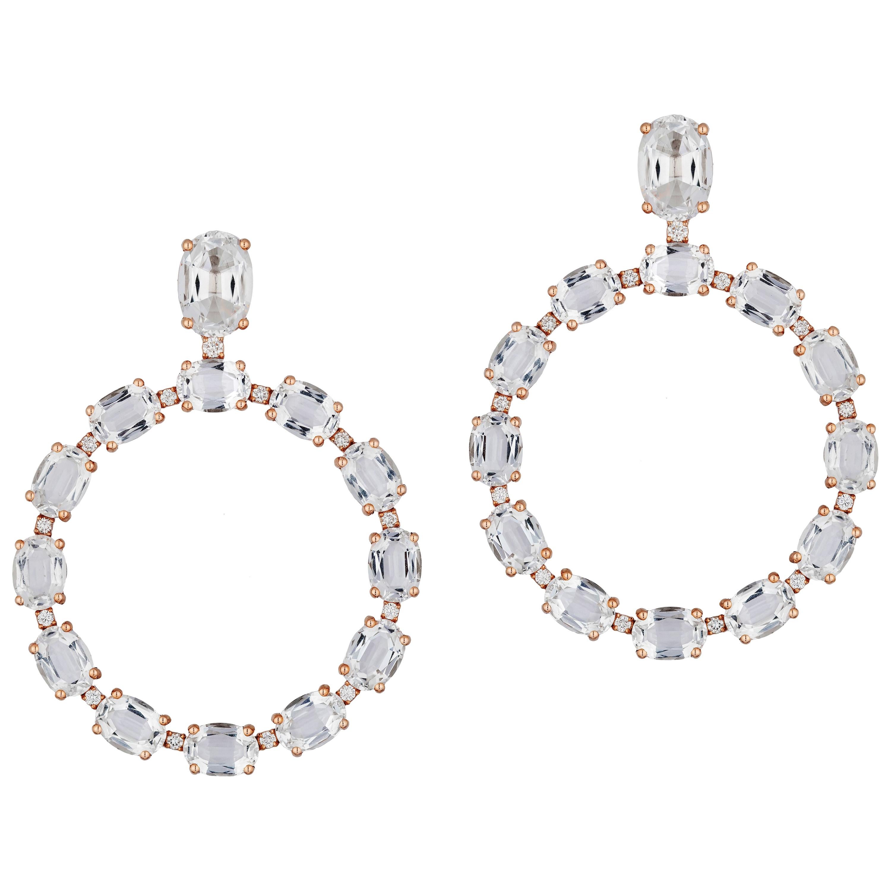 Goshwara Emerald Cut Rock Crystal And Diamond Earrings For Sale at 1stDibs