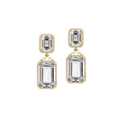Goshwara Rock Crystal Emerald Cut Earrings Goshwara Rock Crystal Emerald Cut Earrings