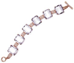 Goshwara Rock Crystal Faceted Flat Cushion and Diamond Bracelet