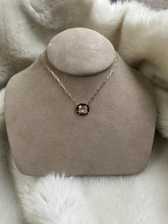 Goshwara Rock Crystal & Onyx Emerald Cut Pendant