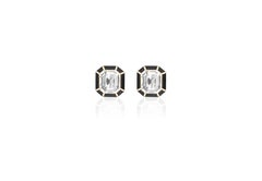 Goshwara Rock Crystal & Onyx Inlay Stud Earrings
