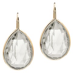 Boucles d'oreilles en cristal de roche Goshwara en forme de poire sur fil métallique