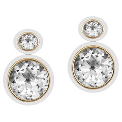 Goshwara Rock Crystal & White Agate Oval Earrings