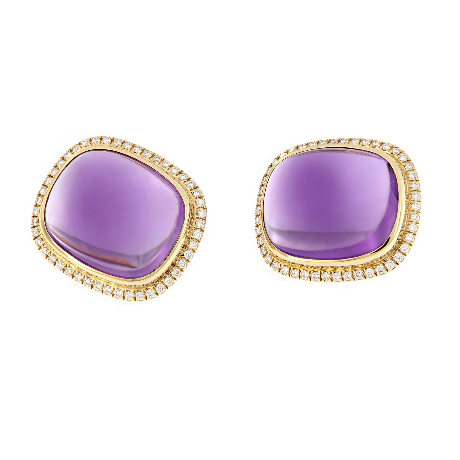 Goshwara ‘Rock ‘N Roll’ Amethyst Gold Diamond Earrings