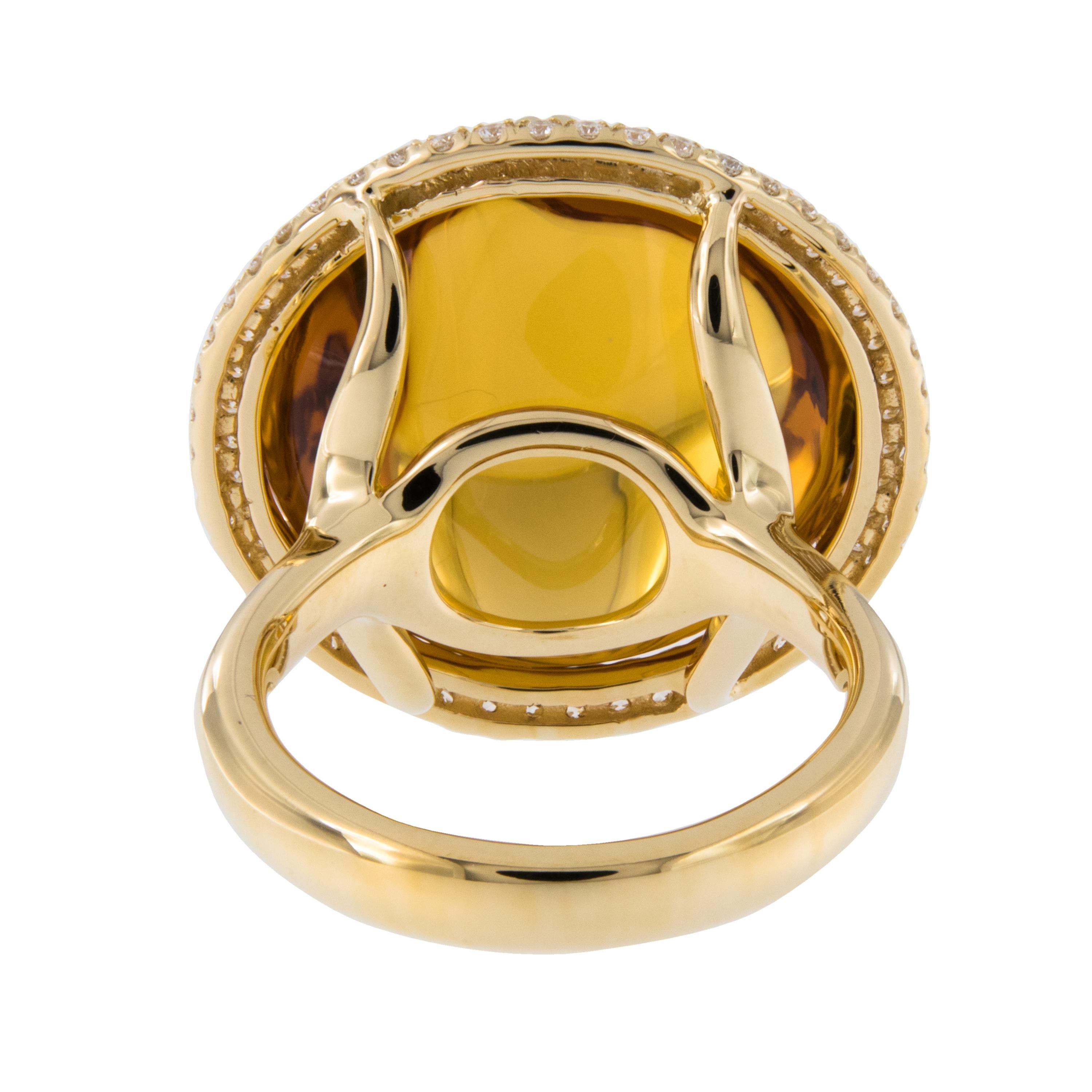 Women's or Men's Goshwara Rock N Roll Gold Citrine and Diamond Ring