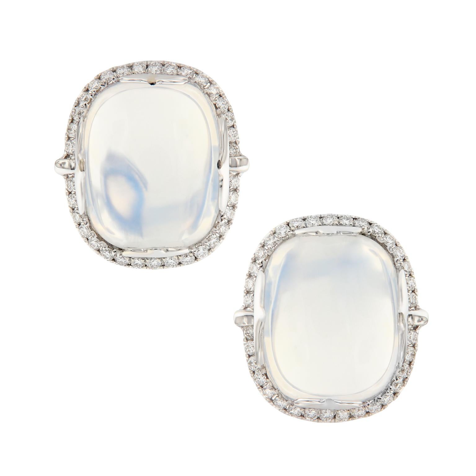 Goshwara “Rock-N-Roll” Moon Quartz Diamond Earrings
