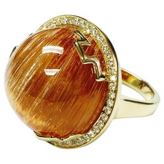 Goshwara Round Rutilated and Diamond Ring