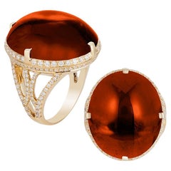 Goshwara Rubelite Cabochon And Diamond Ring