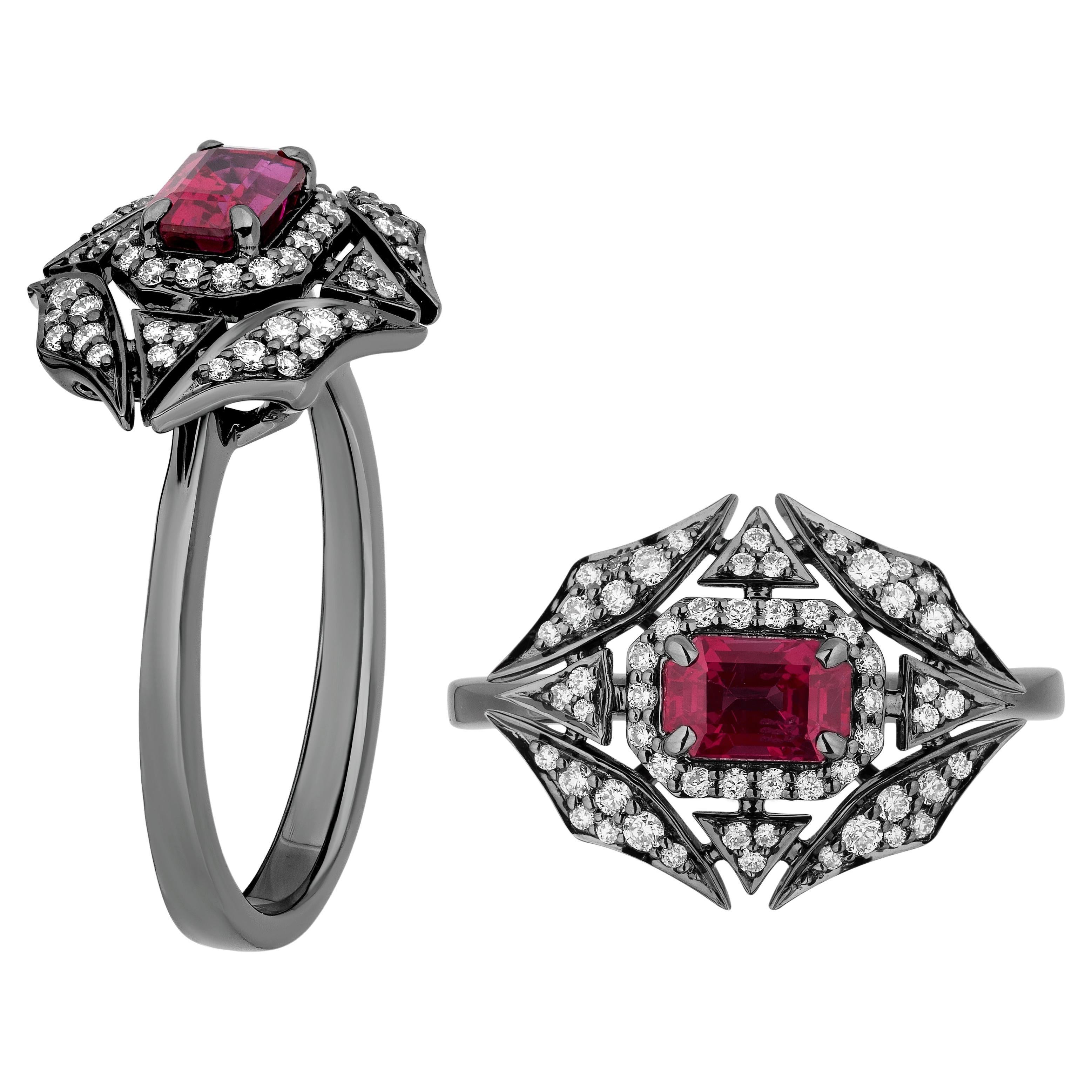 Goshwara Ruby and Diamond Web Ring