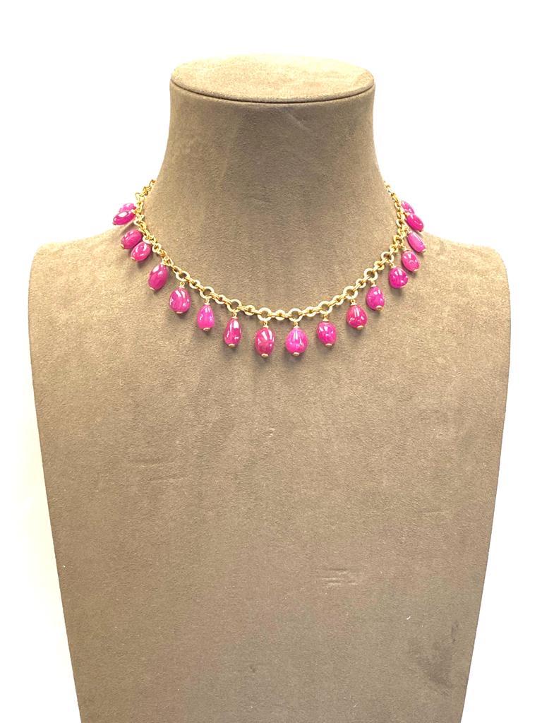 Contemporary Ruby Charm Necklace