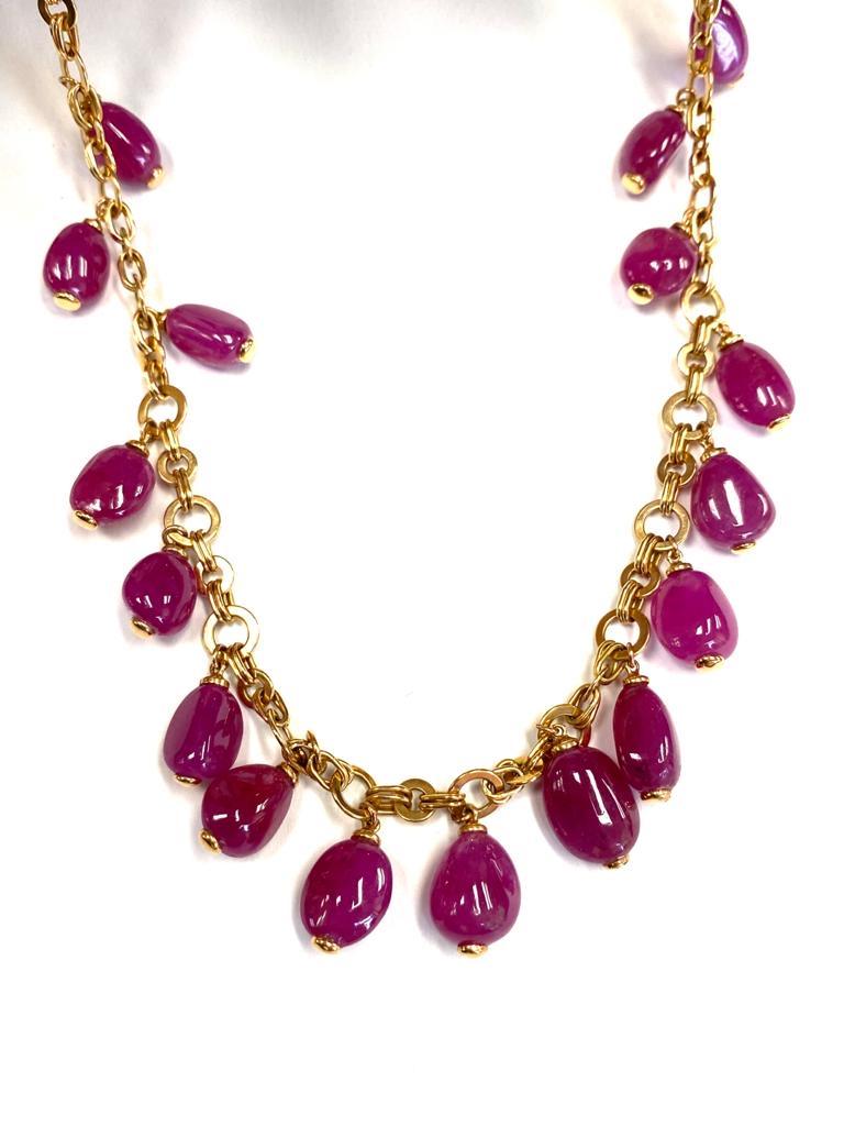 Bead Ruby Charm Necklace