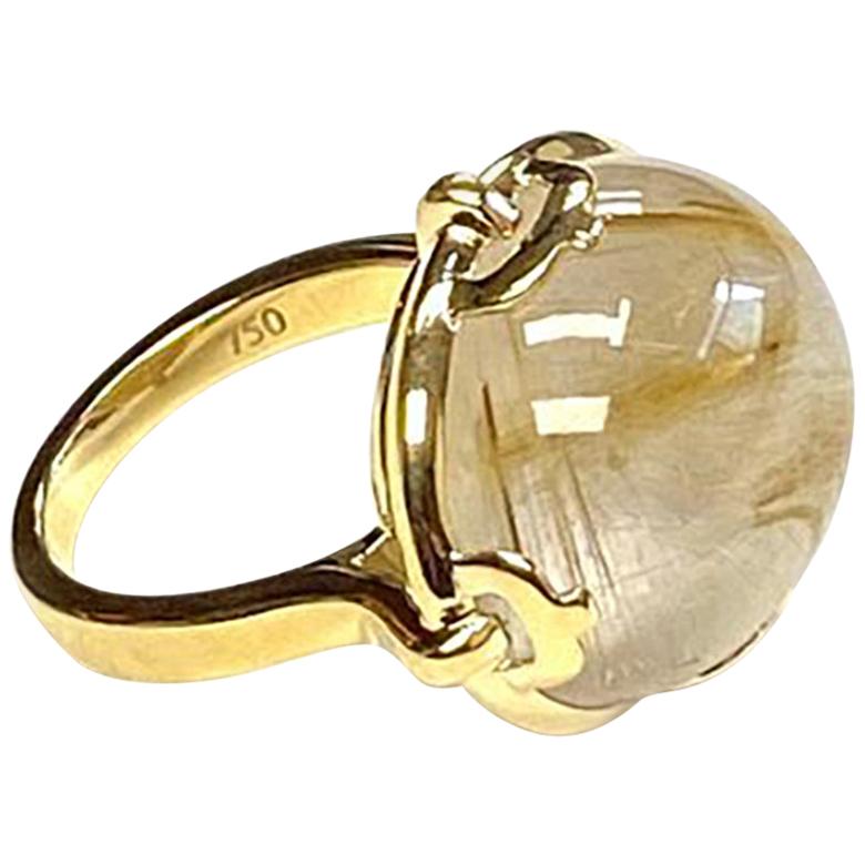 Goshwara Rutilated Oval Cabochon Ring