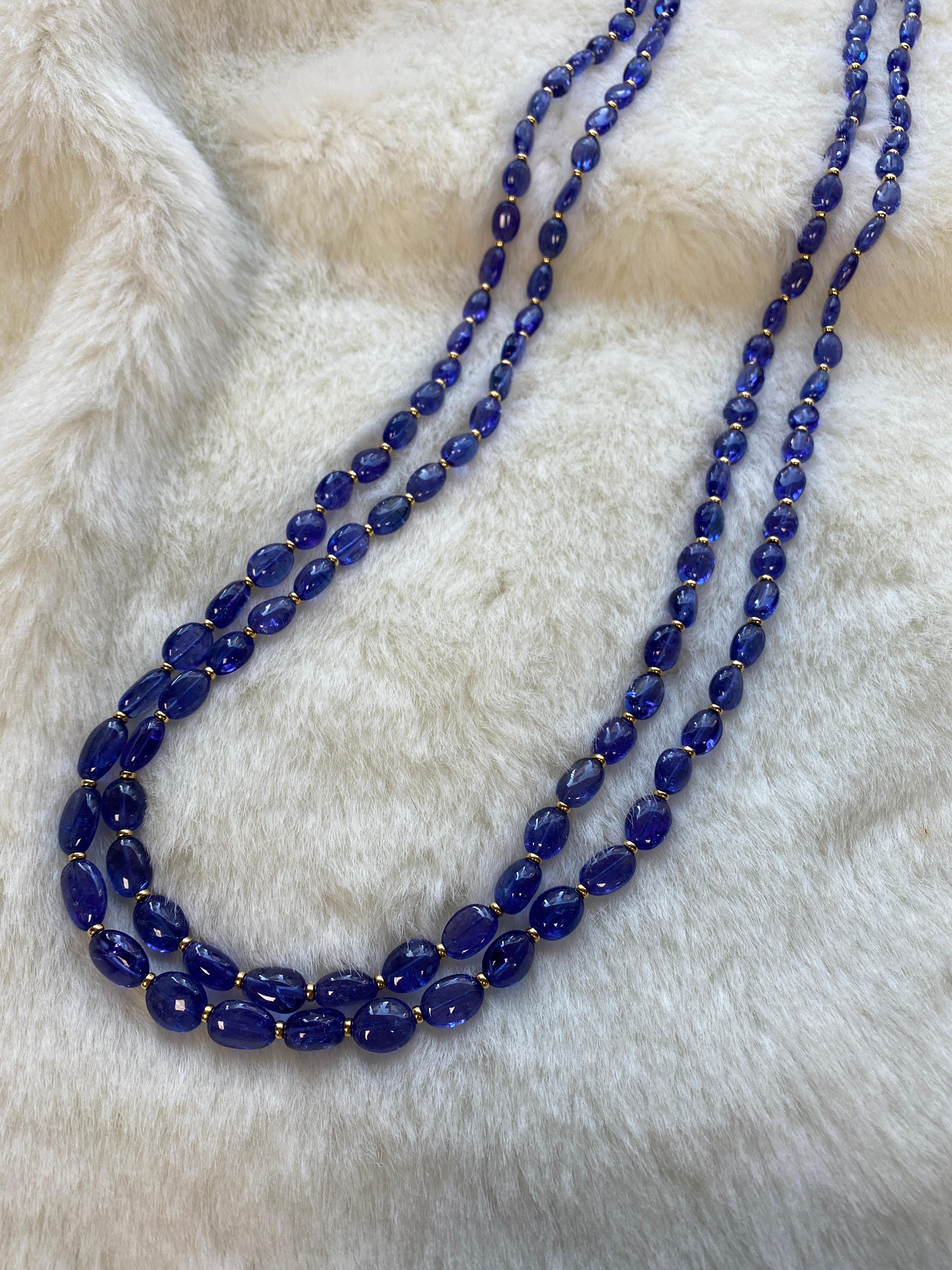 Goshwara Tanzanite Tumbled Bead Necklace 1