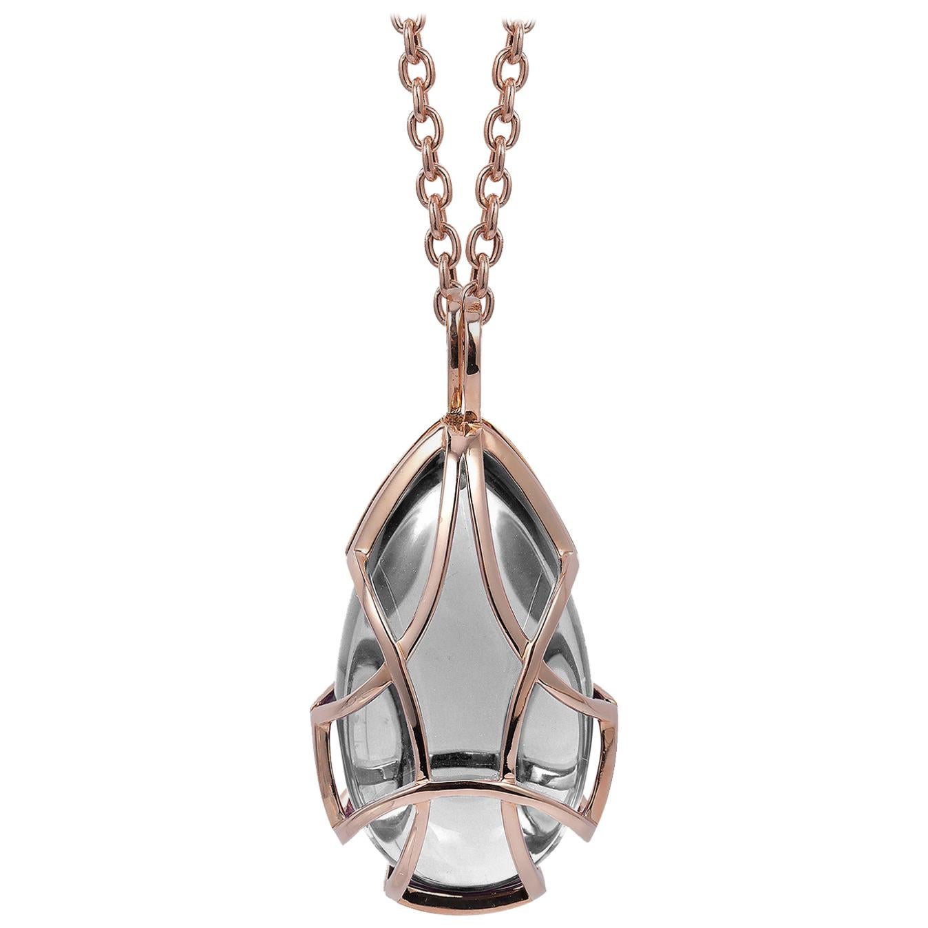 Goshwara Octagon Rock Crystal With Diamond Pendant And Ring For Sale at