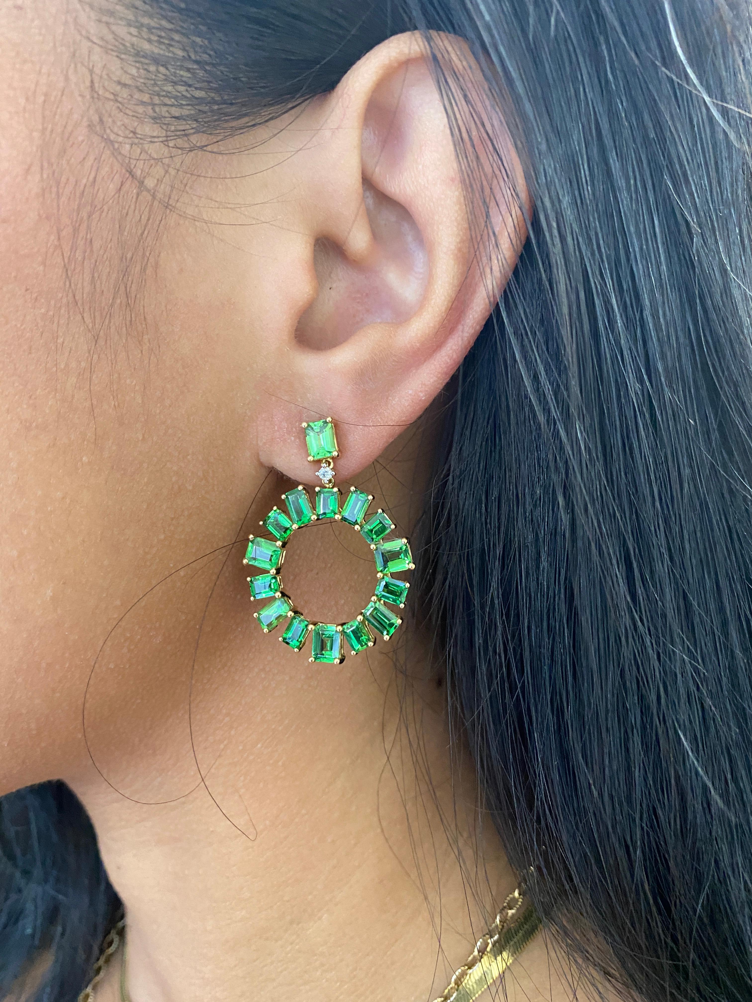 Tsavorite Earrings with Diamonds in 18K Yellow Gold, from 'Limited Edition'. 

These limited edition items are just that! Limited! Feel the exclusiveness and the love in every piece from this collection. Beautifully crafted, these special pieces