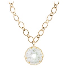 Goshwara White Jade with Diamond Pendant