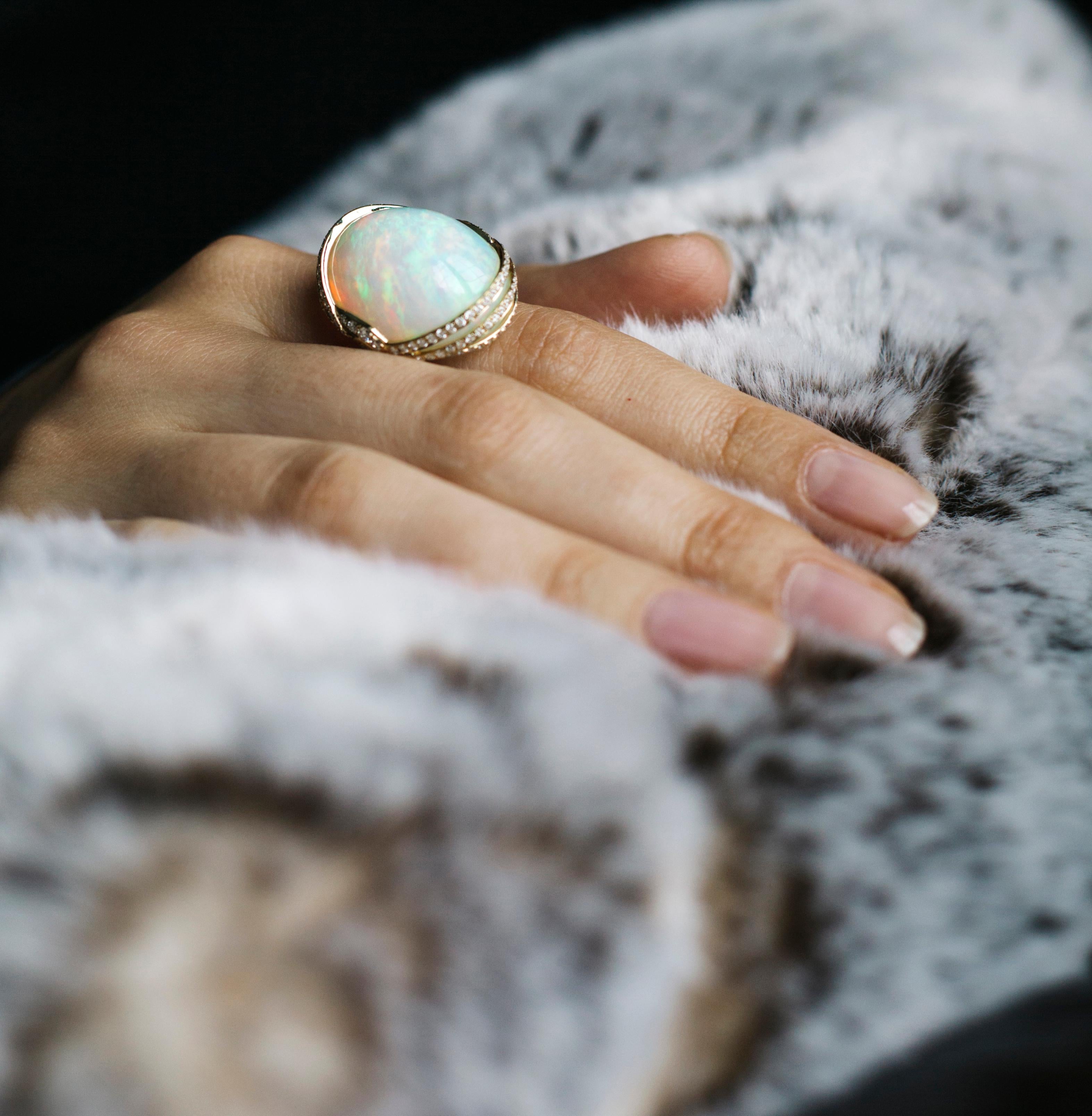 cabochon opal ring