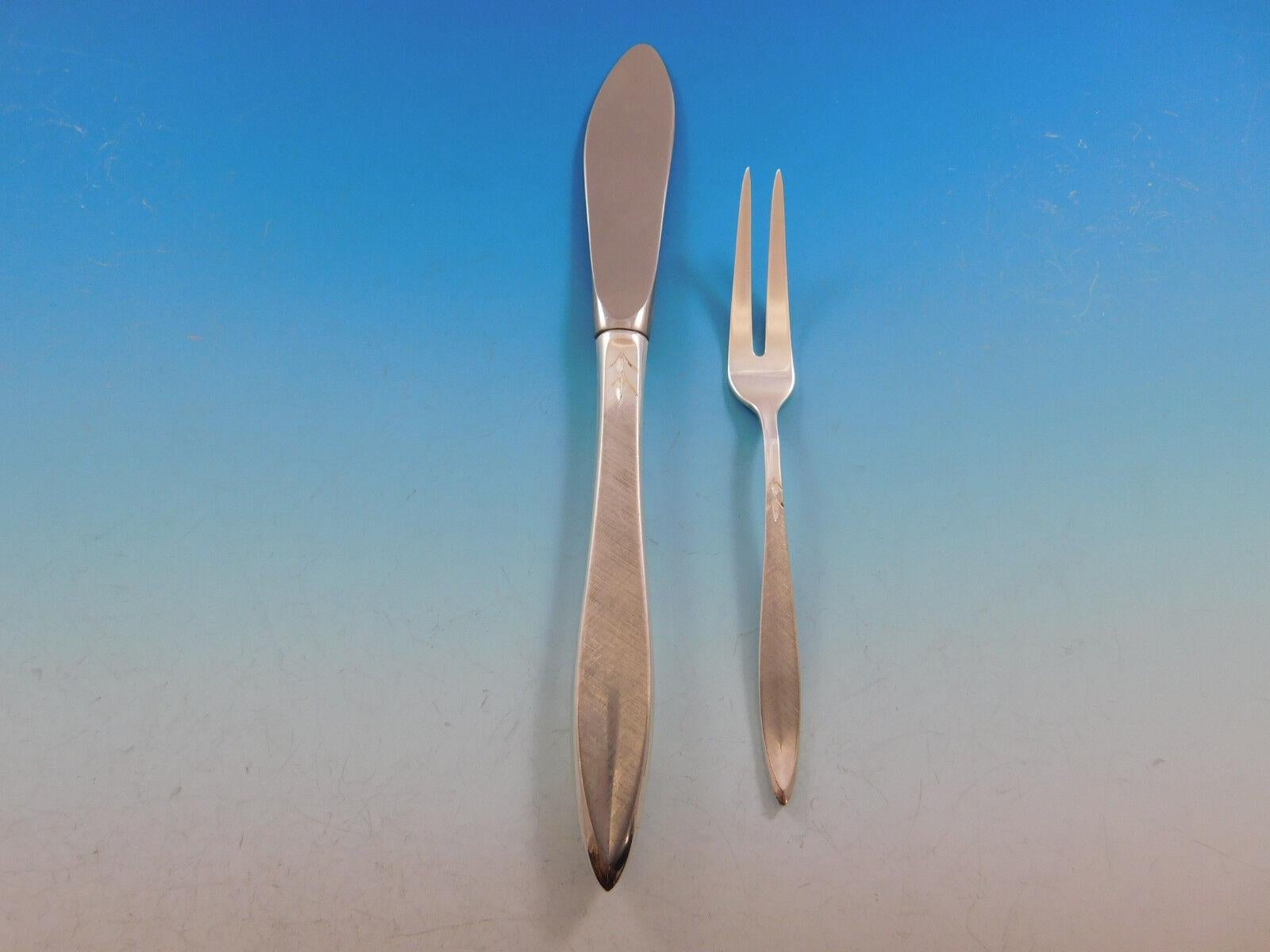 Gossamer by Gorham Set de couverts en argent sterling pour 12 services 97 pièces Matte en vente 3