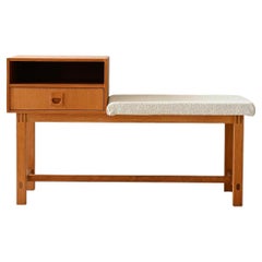 Scandinavian vintage oak gossip chair