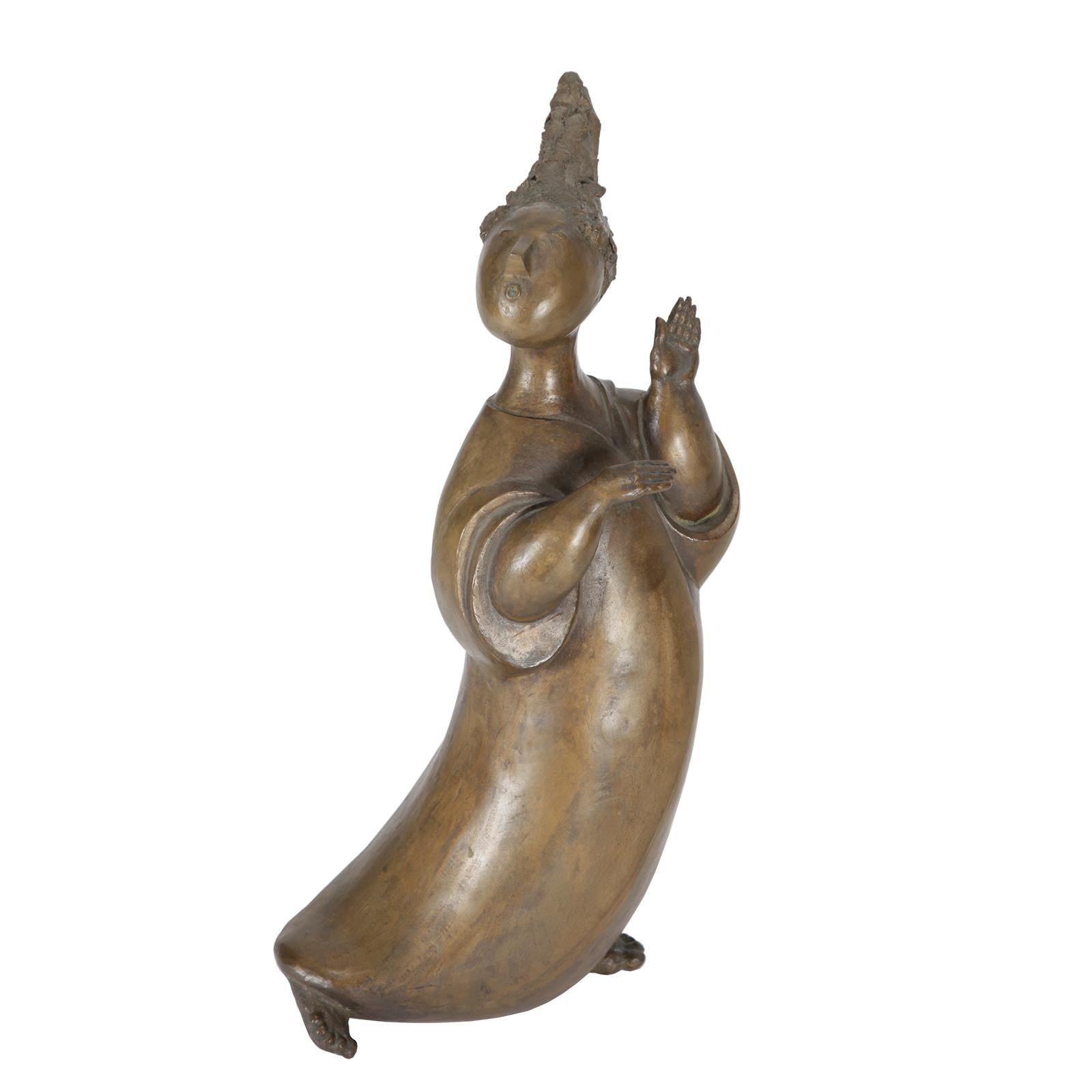 Scandinavian Modern 'Gossip Girl' Bronze Sculpture by Bjørn Wiinblad For Sale