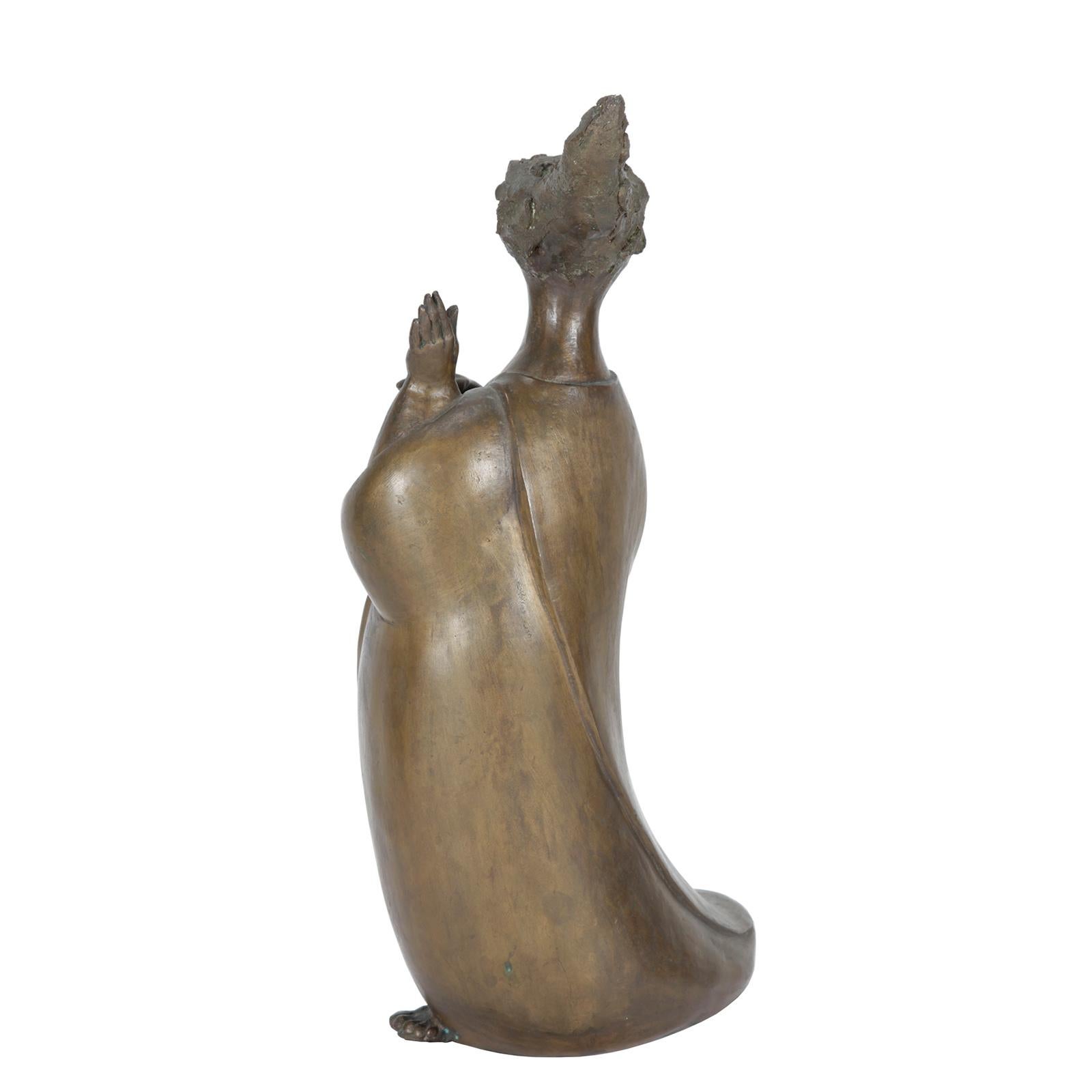 Danish 'Gossip Girl' Bronze Sculpture by Bjørn Wiinblad For Sale