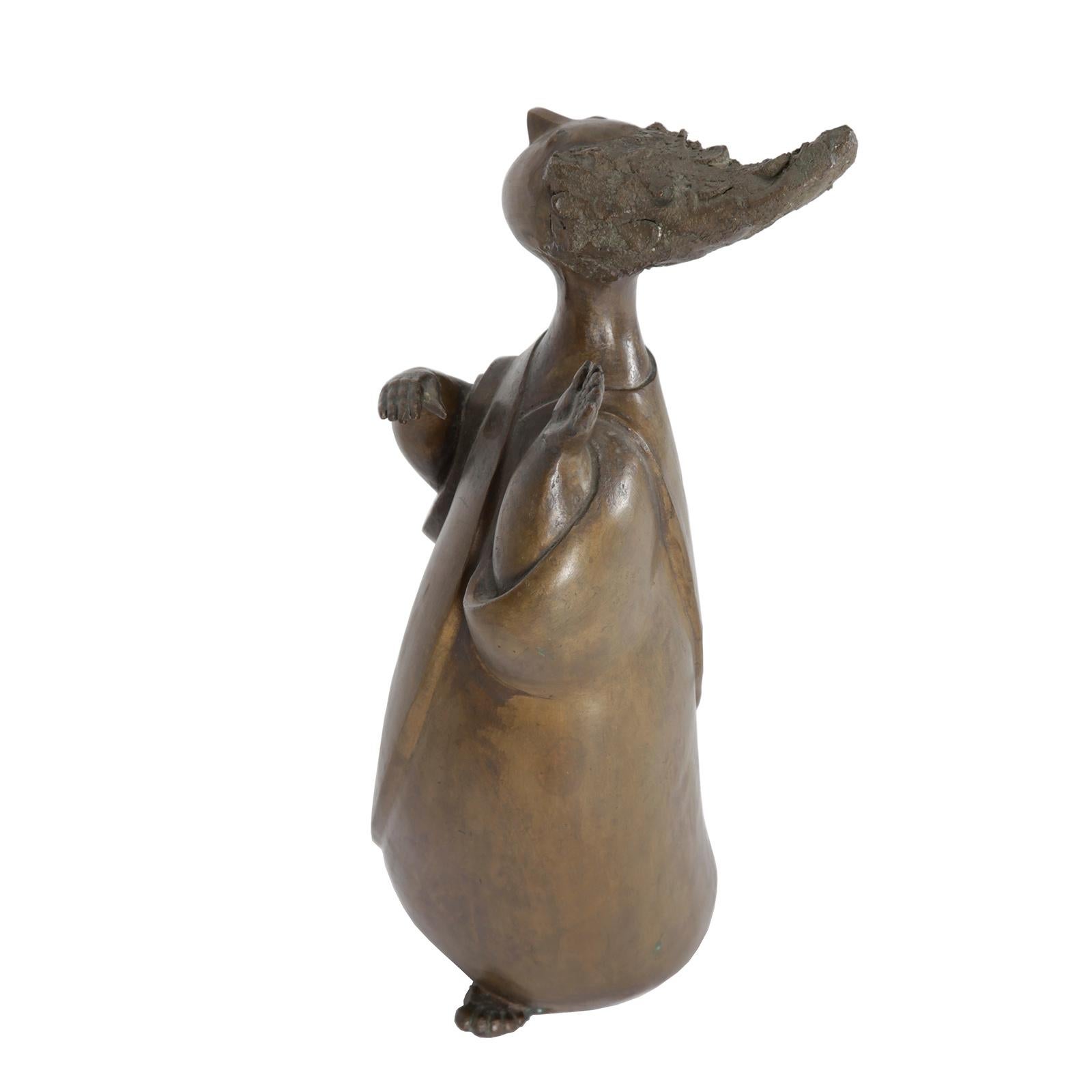 'Gossip Girl' Bronze Sculpture by Bjørn Wiinblad In Good Condition For Sale In Copenhagen, DK