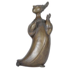 Vintage 'Gossip Girl' Bronze Sculpture by Bjørn Wiinblad