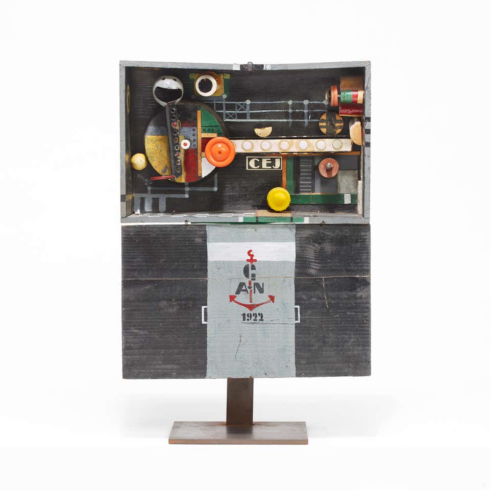 Marin Dada Sculpture, Wood Assemblage, Signed 1922, 34x27 cm