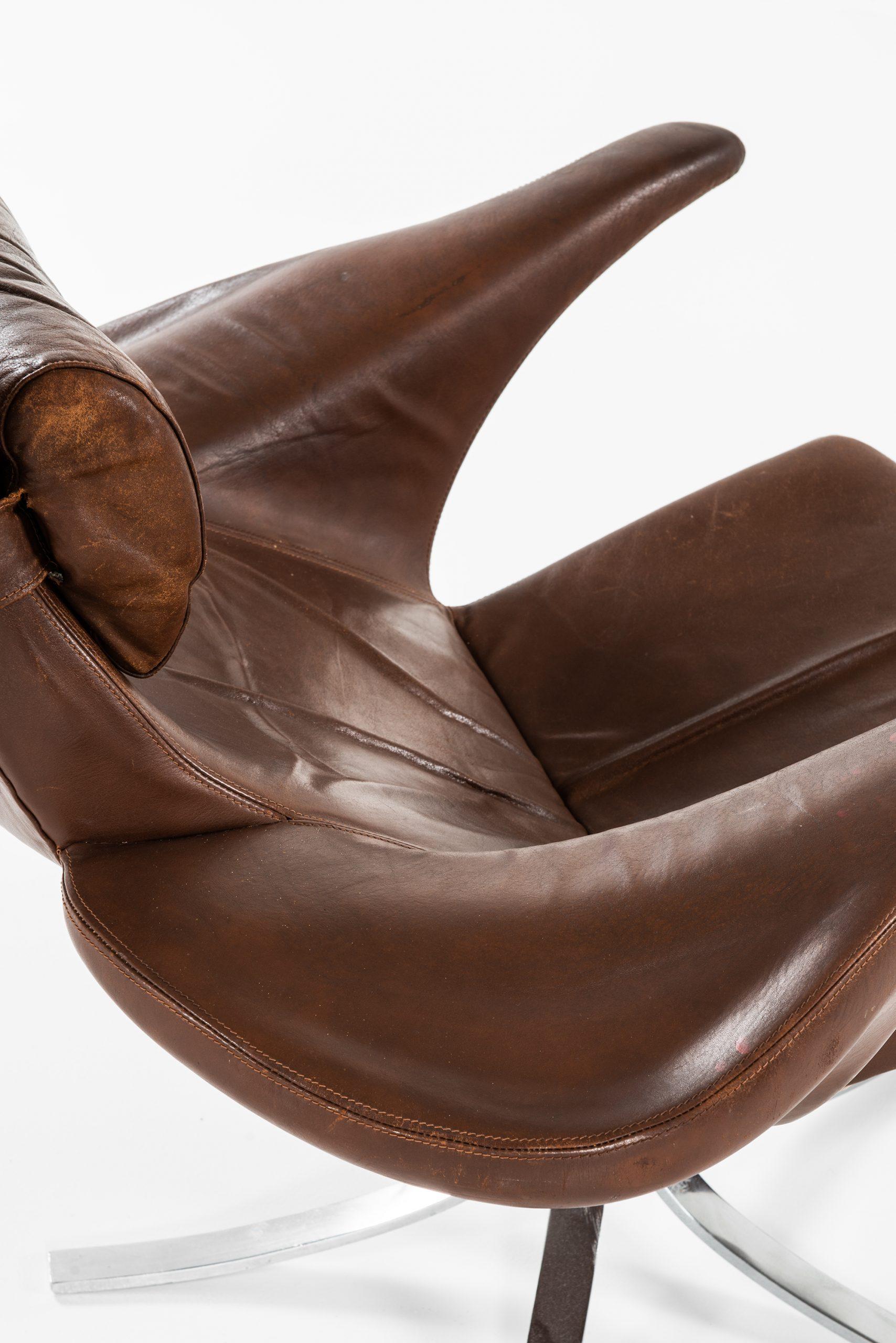 Gösta Berg Easy Chair with Stool Model Måsen / Seagull by Fritz Hansen For Sale 3