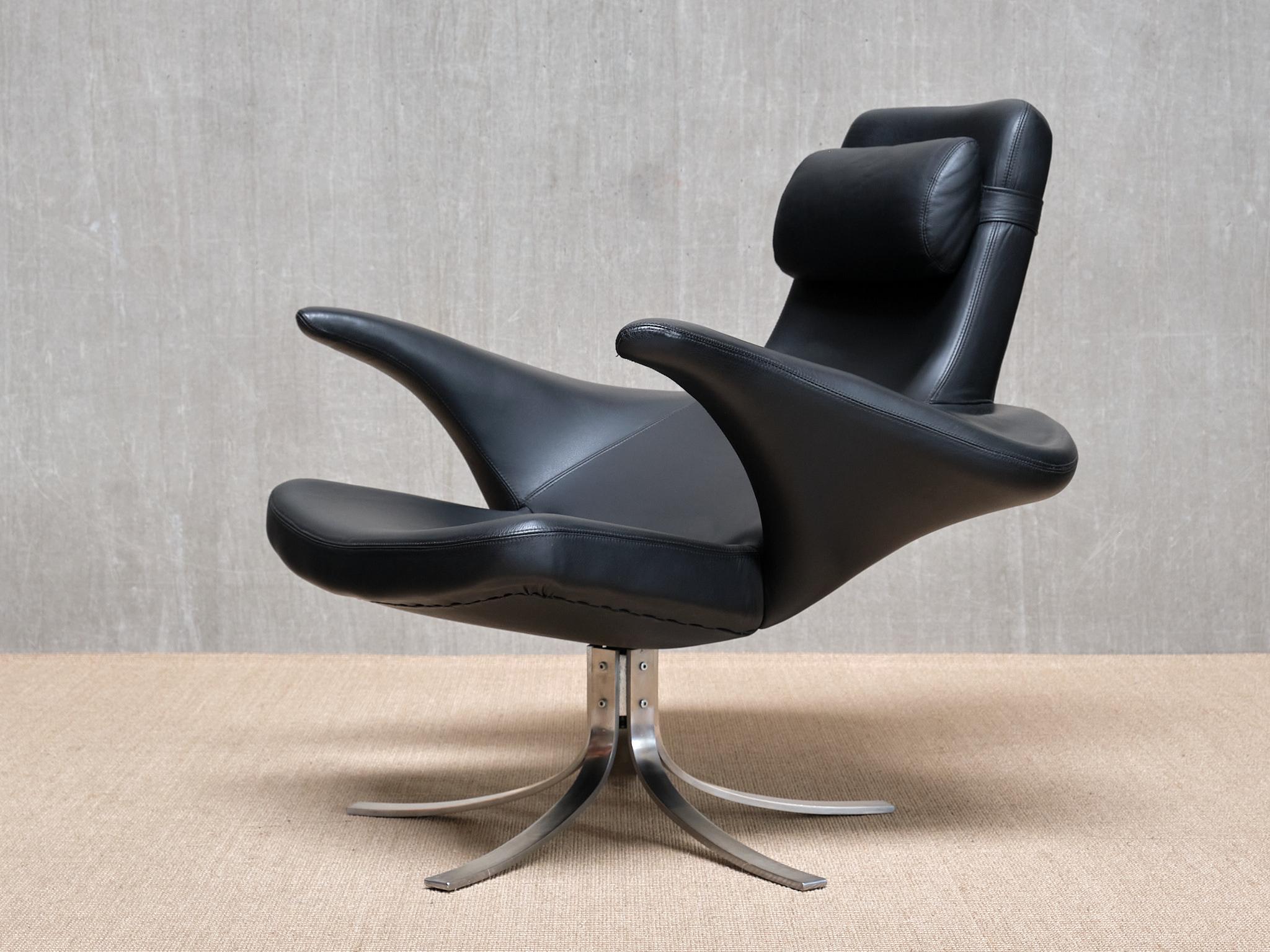 Gosta Berg & Stenerik Eriksson 'Seagull' Chair with Stool, Fritz Hansen, 1960s For Sale 10