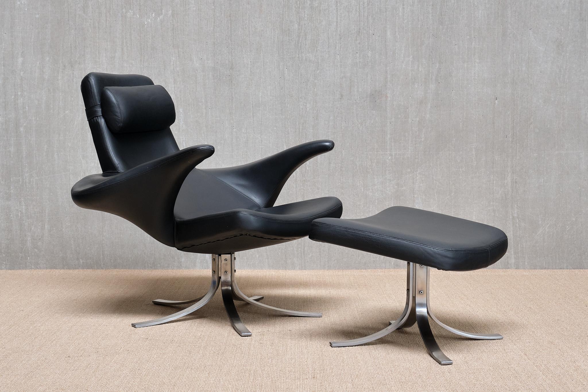 Gosta Berg & Stenerik Eriksson 'Seagull' Chair with Stool, Fritz Hansen, 1960s For Sale 12