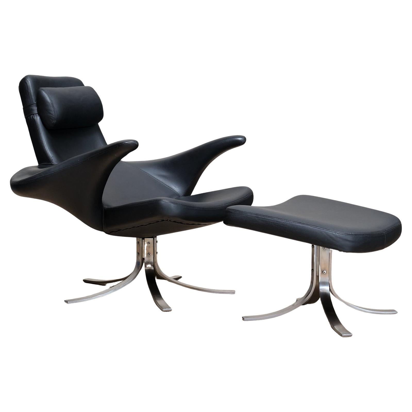 Gosta Berg & Stenerik Eriksson 'Seagull' Chair with Stool, Fritz Hansen, 1960s