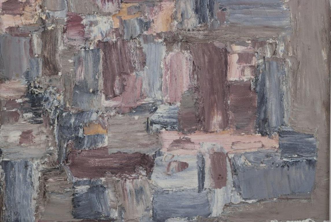 Gösta Calmeyer. Öl auf Leinwand. Abstrakte Komposition, datiert 1961 (Schwedisch) im Angebot