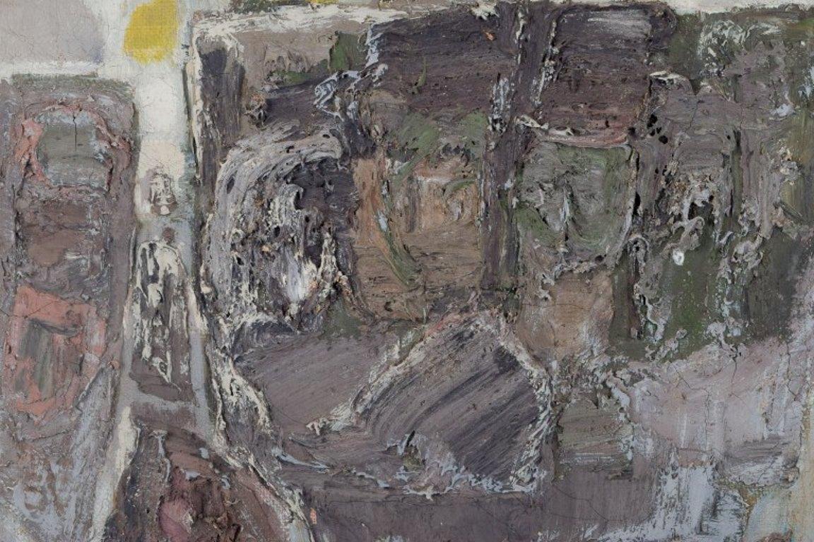 Modern Gösta Calmeyer, Swedish artist. Oil on canvas. Abstract composition. For Sale