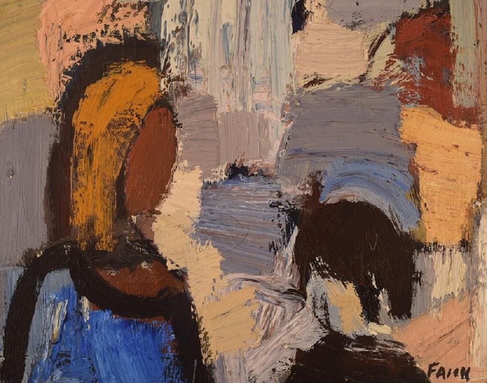 Swedish Gösta Falck, Sweden, Oil on Canvas, Abstract Composition, 1960s