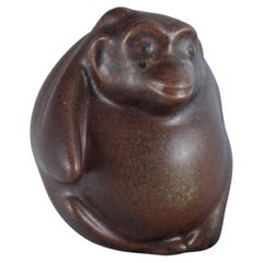 Retro Gösta Grähs for Rörstrand, Monkey in Ceramic, 1980s