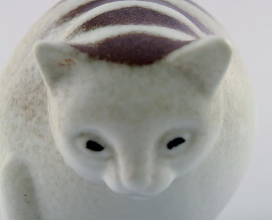 Scandinavian Modern Gösta Grähs for Rörstrand, Rare Cat in Ceramics