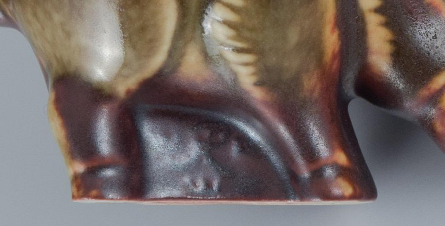 Glazed Gosta Grahs for Rörstrand, Wild Boar in Ceramic, 1980s For Sale