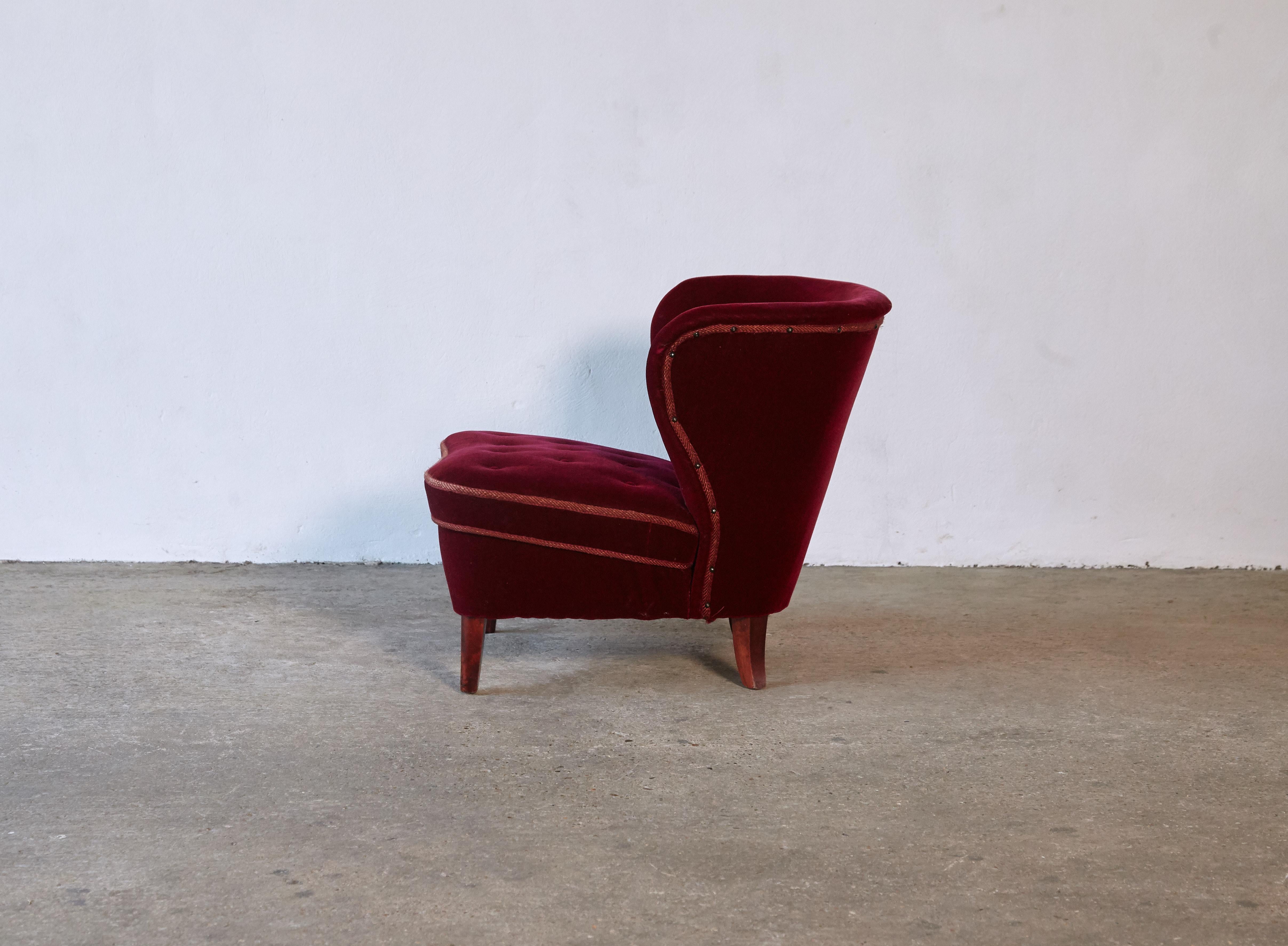 Mid-Century Modern Gösta Jonsson Lounge Chair, 1940s/50s, Sweden