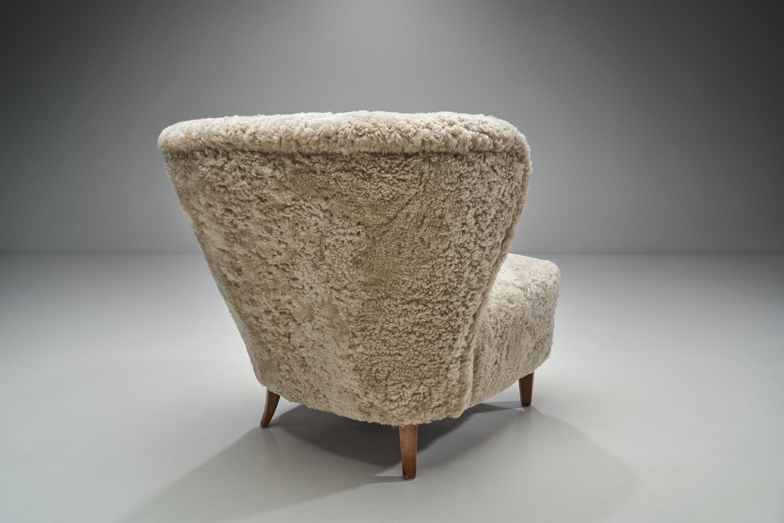 Gösta Jonsson Lounge Chair from Jönköping, Sweden 1940s mediados del siglo XX en venta