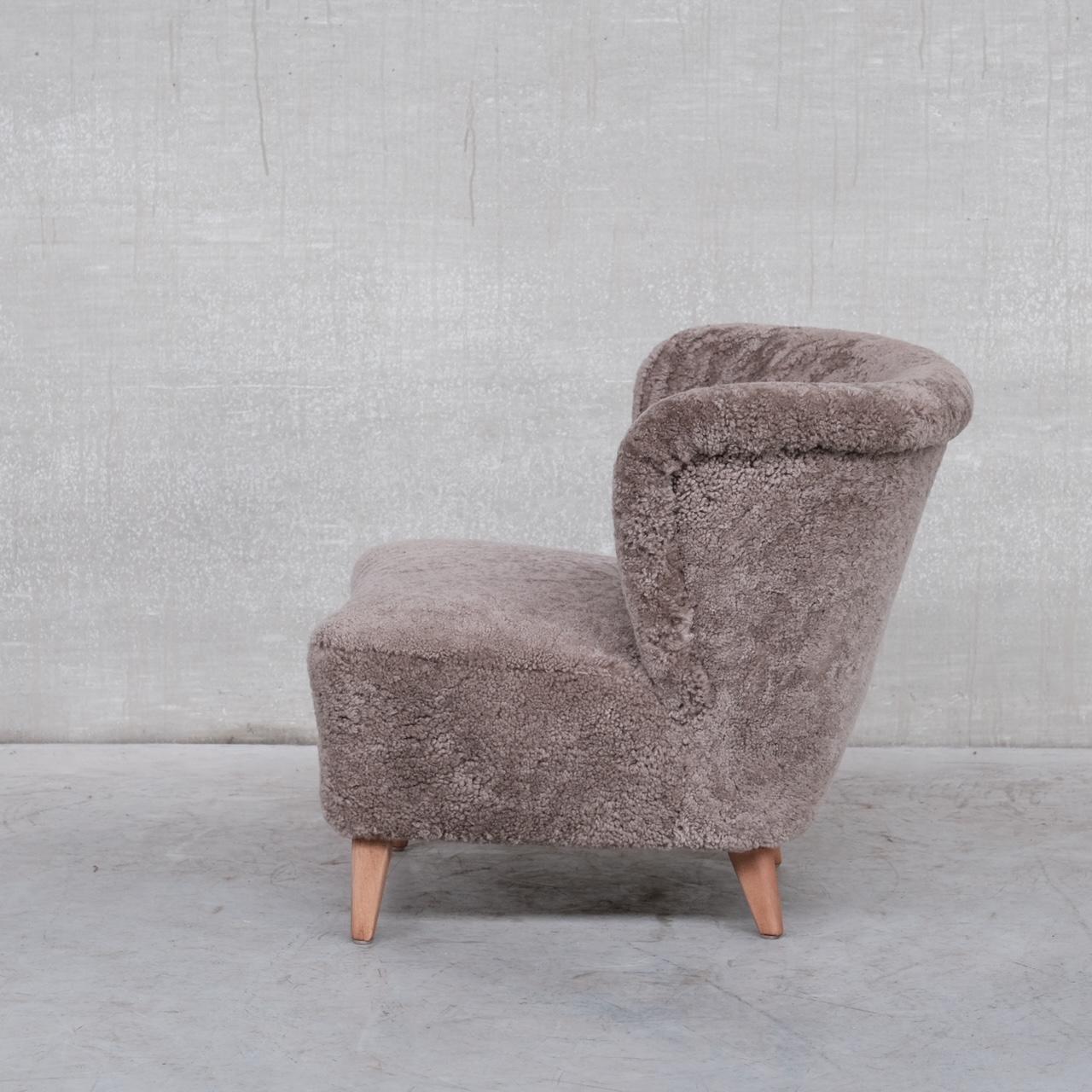 Sheepskin Gösta Jonsson Shearling Mid-Century Swedish Lounge Chair