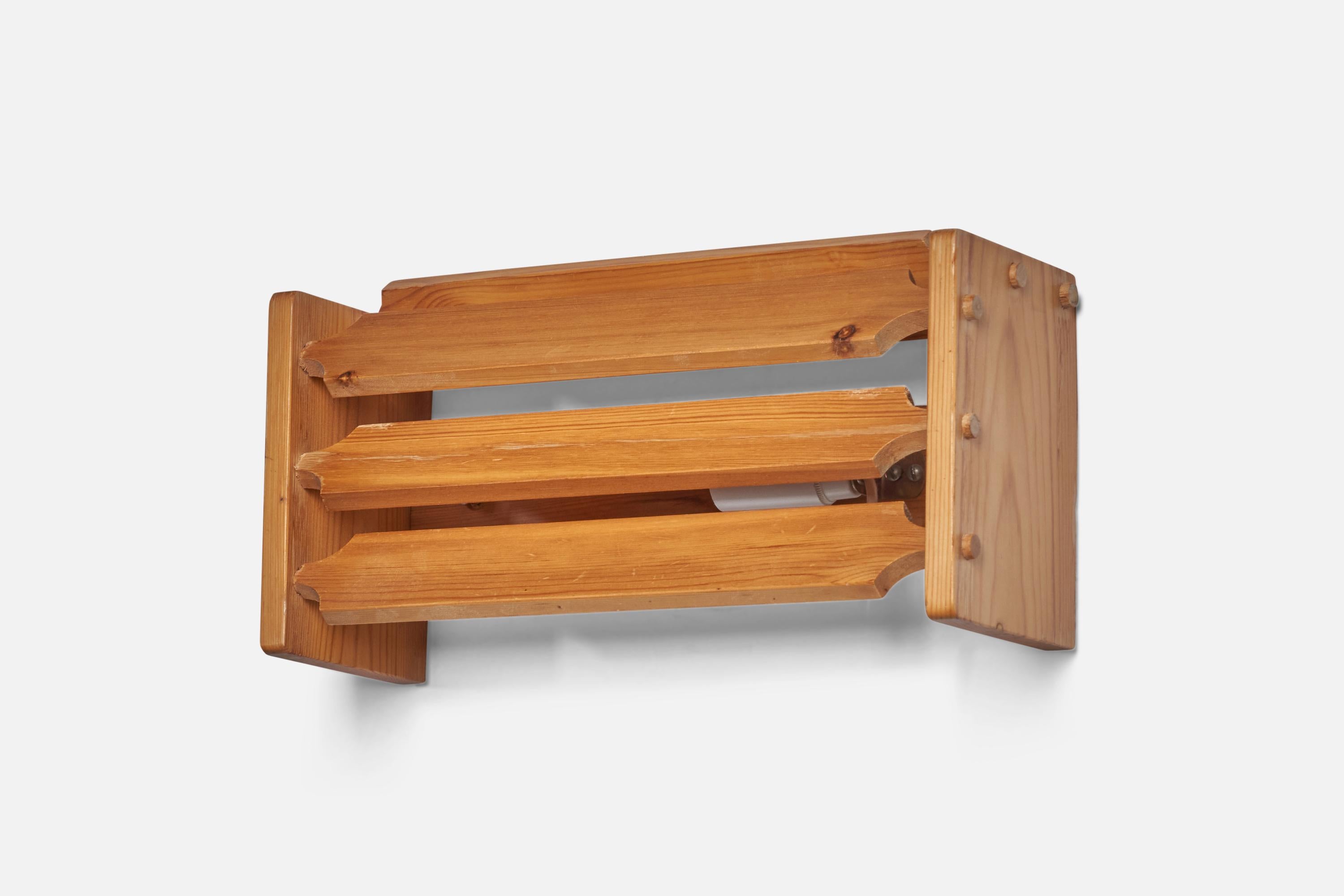 Swedish Gösta Känngård, Wall Lights, Pine, Sweden, 1970s For Sale