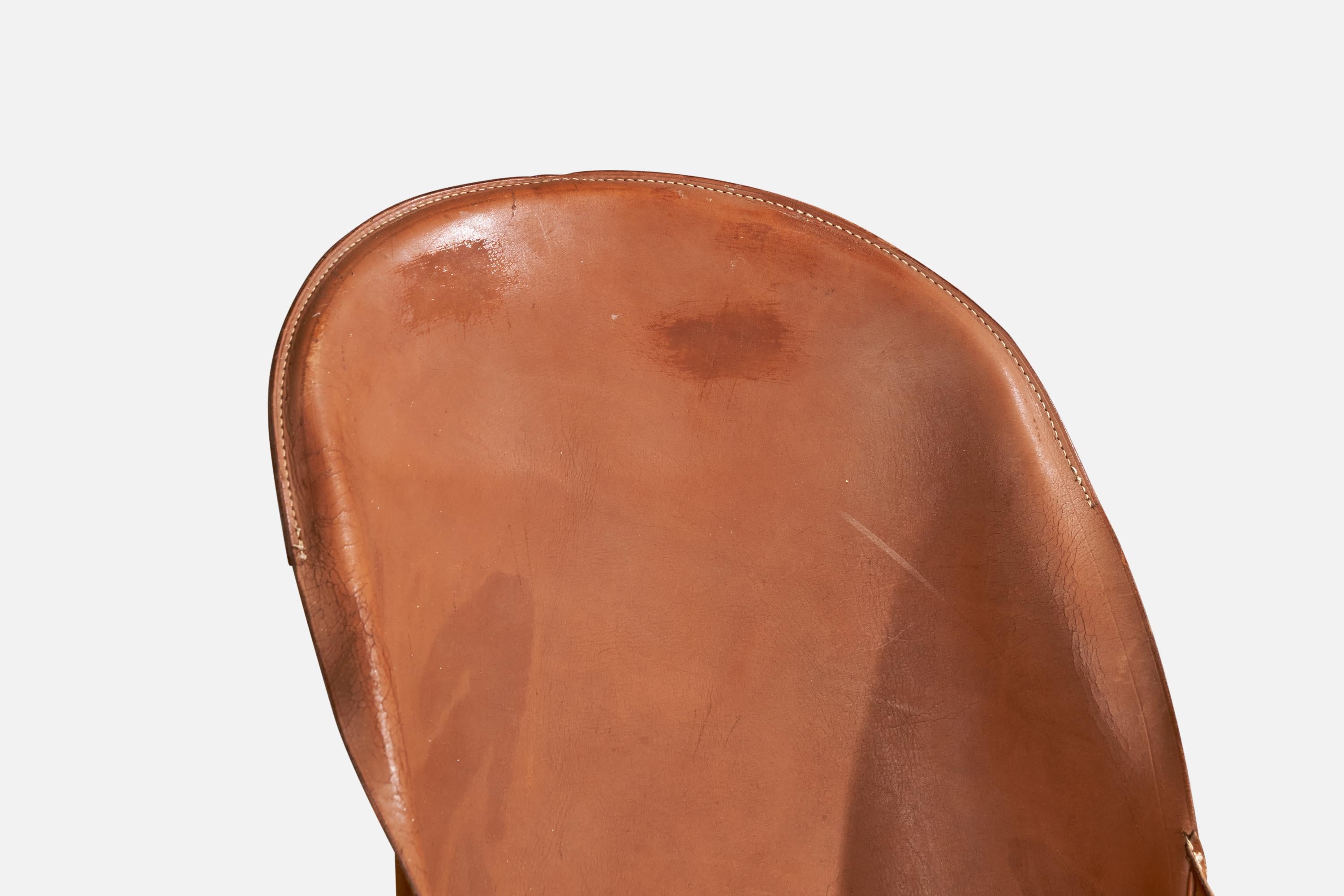 Gösta Westerbergs, Lounge Chair, Beech, Leather, Sweden, 1954 For Sale 8