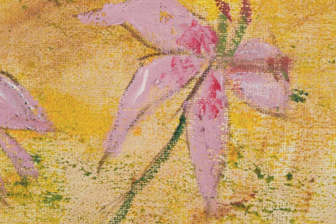 Göta Fogler, listed Swedish artist. Oil on canvas. Still life with flowers For Sale 2