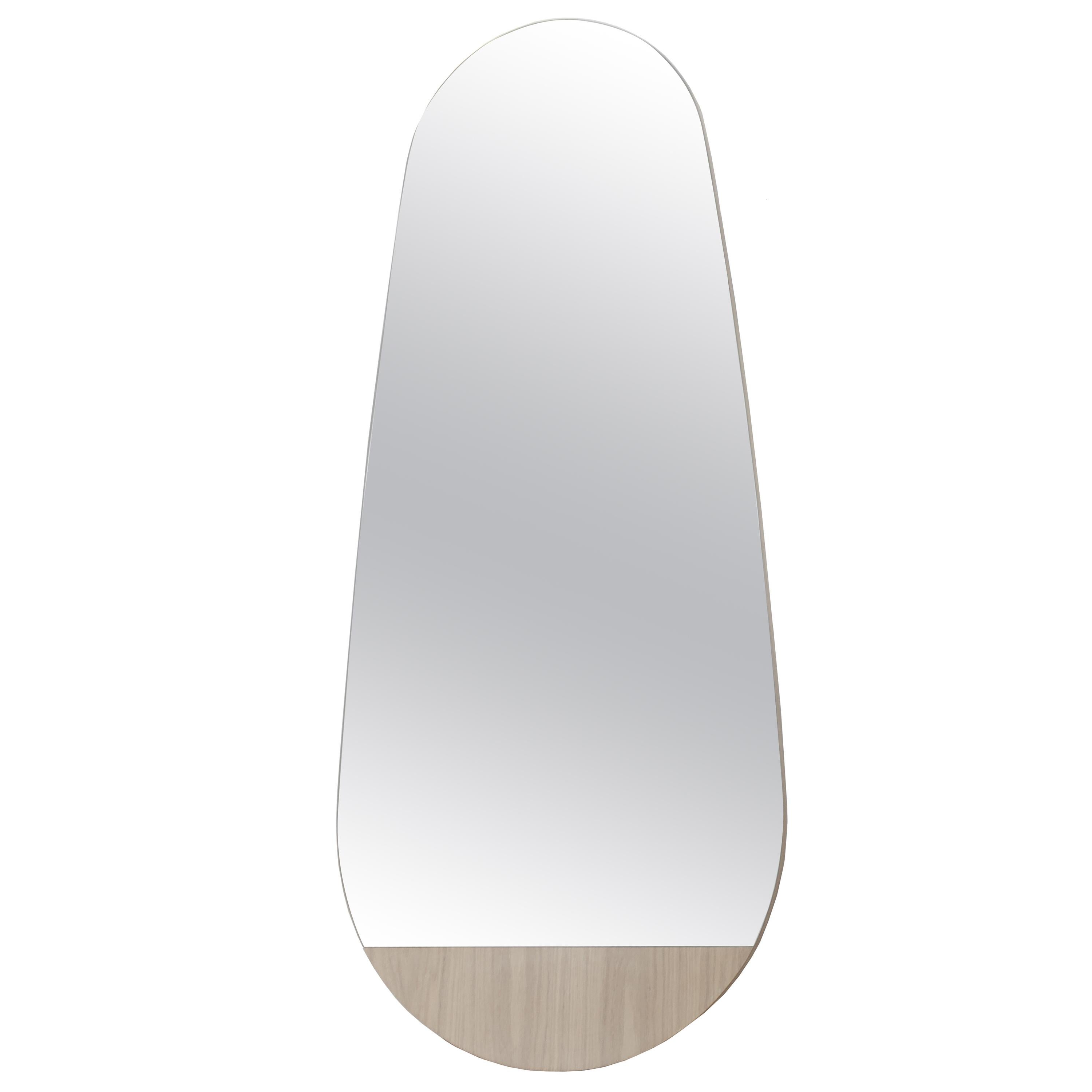 Gota-Spiegel auf Sockel aus Weißeiche-Furnier