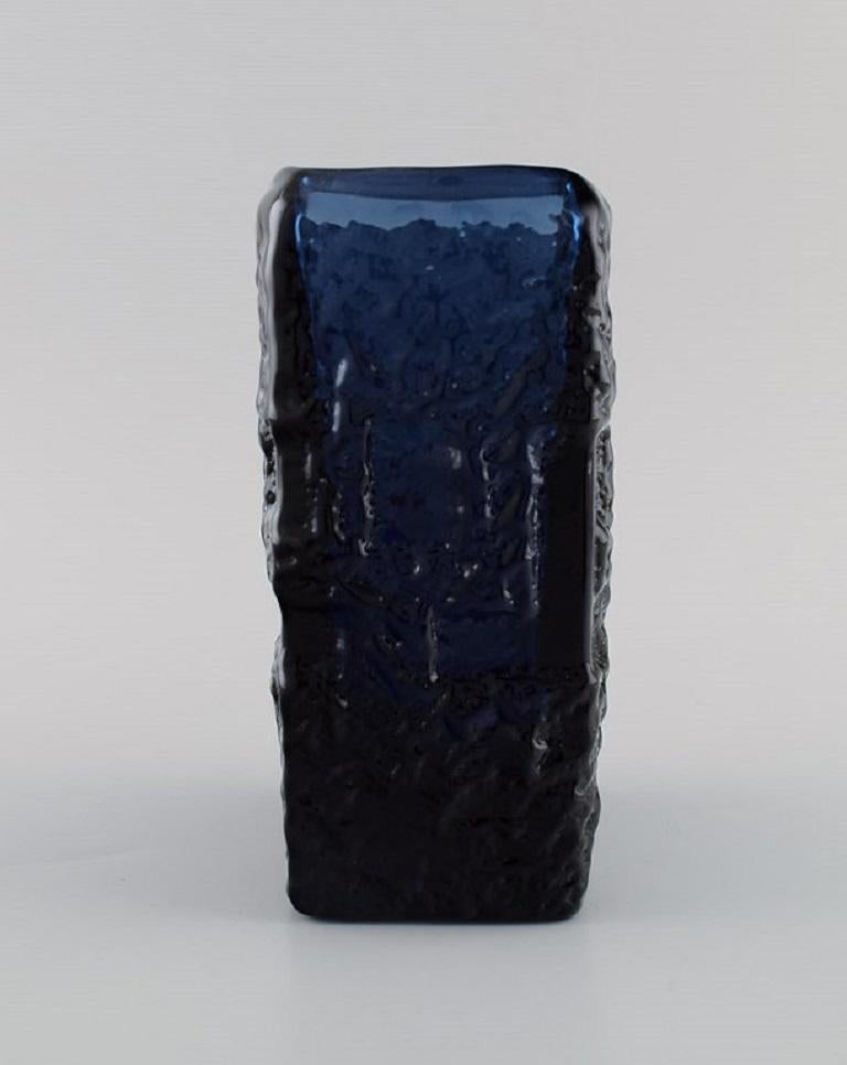 Scandinave moderne Vase et bol en verre d'art bleu de Gte Augustsson pour Ruda en vente