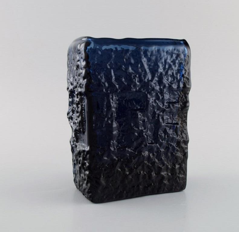 Suédois Vase et bol en verre d'art bleu de Gte Augustsson pour Ruda en vente