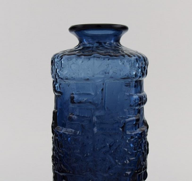 Verre d'art Vase et bol en verre d'art bleu de Gte Augustsson pour Ruda en vente