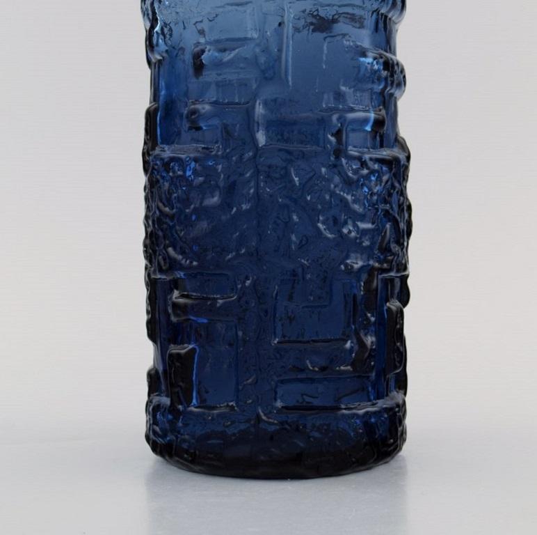 Göte Augustsson for Ruda, Vase and Bowl in Blue Art Glass For Sale 1