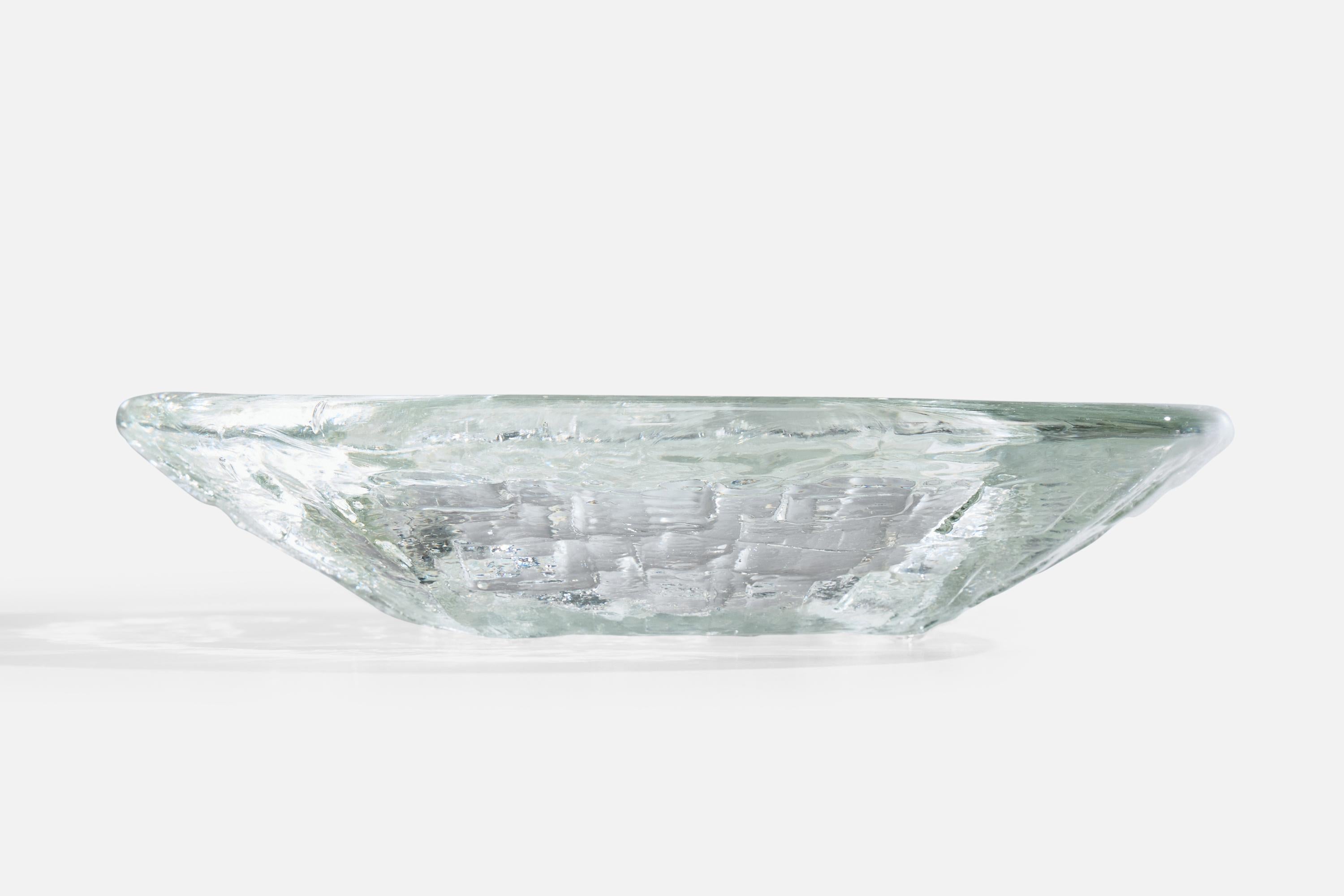 Göte Augustsson, Bowl, Glass, Sweden, 1960s In Good Condition For Sale In High Point, NC
